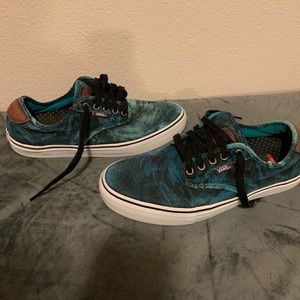 used vans teal/black men's sneakers